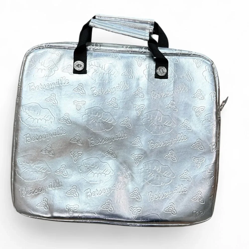Betsey Johnson Betseyville Metallic Silver Laptop Bag
